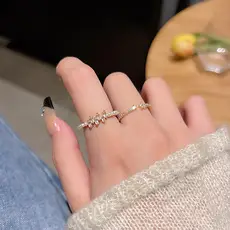 Light Luxury Zircon Love Rings for Women — feature 5