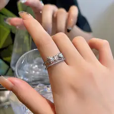 Light Luxury Zircon Love Rings for Women — feature 6