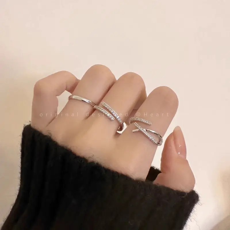 Light Luxury Zircon Love Rings for Women - Image 11