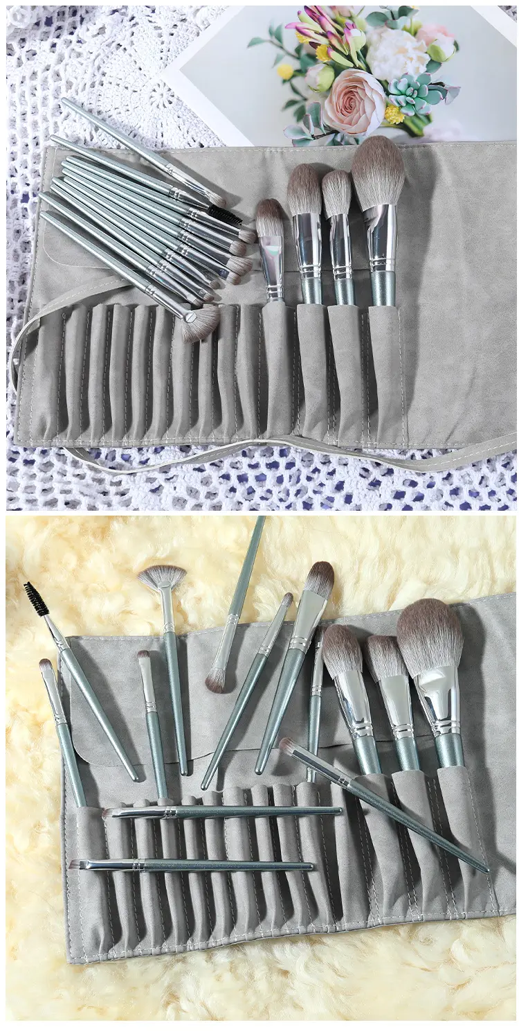 14-Piece Makeup Brush Set for Blending Powder Foundation Eyeshadow — feature 19