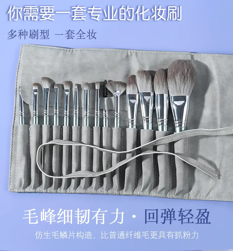 14-Piece Makeup Brush Set for Blending Powder Foundation Eyeshadow — feature 2