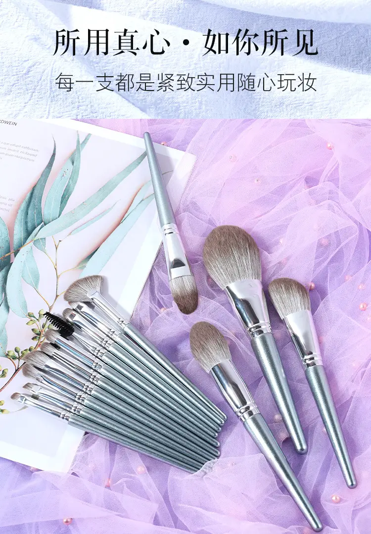 14-Piece Makeup Brush Set for Blending Powder Foundation Eyeshadow — feature 5