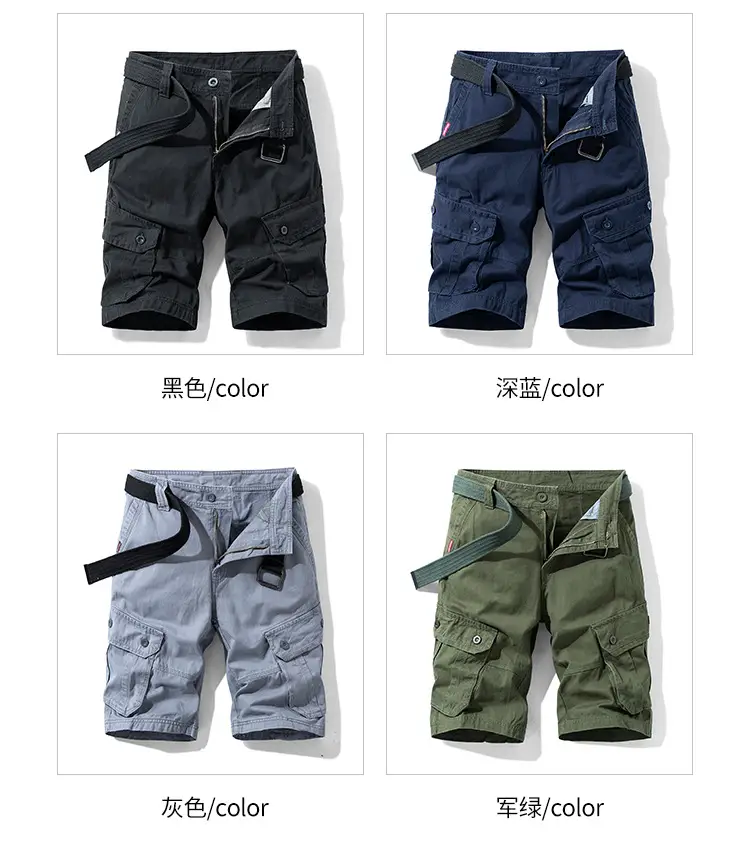 Men's Green Cargo Shorts Multi-Pocket Cross Border Tactical Pants — feature 11