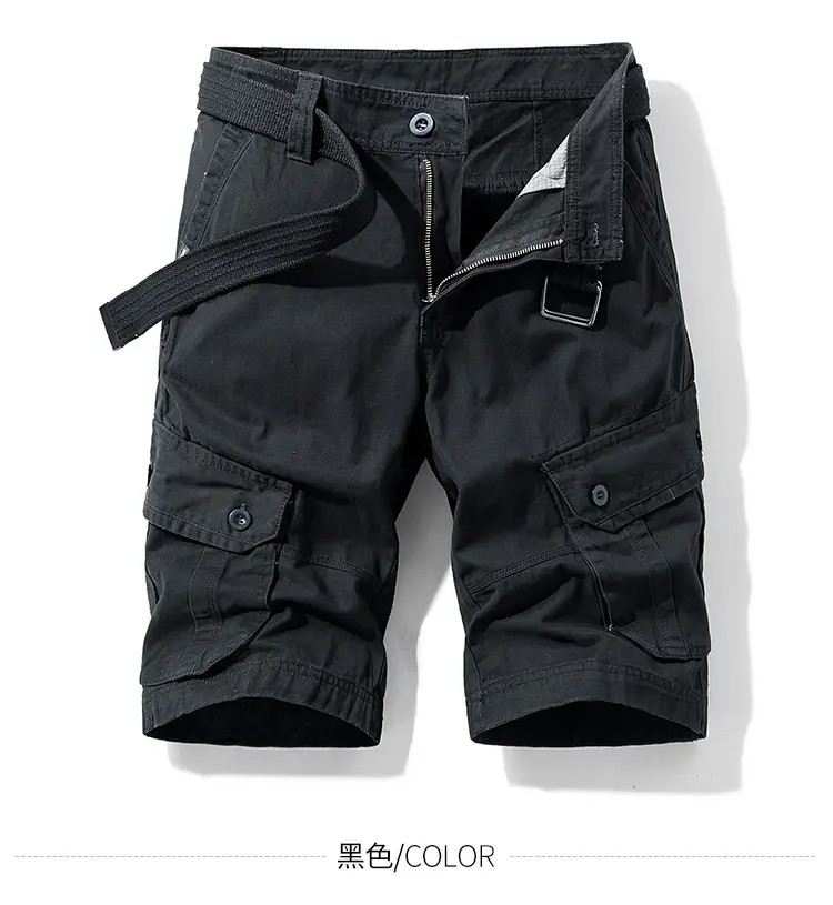 Men's Green Cargo Shorts Multi-Pocket Cross Border Tactical Pants — feature 14