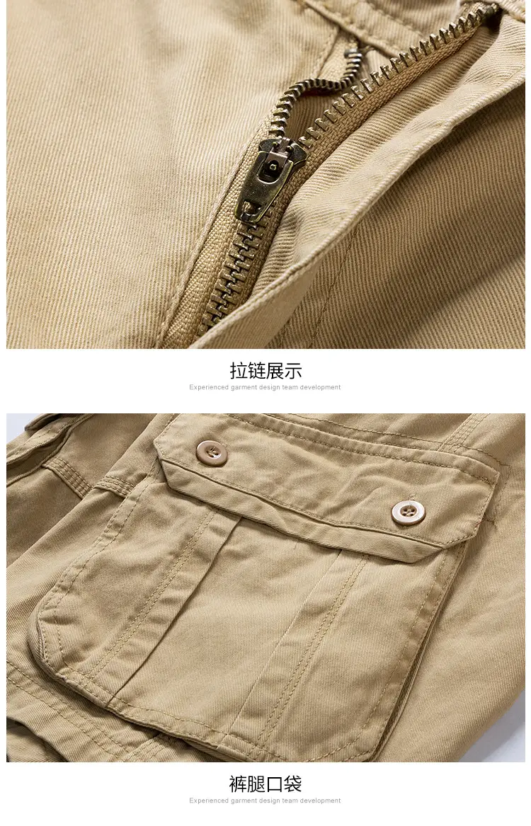 Men's Green Cargo Shorts Multi-Pocket Cross Border Tactical Pants — feature 19
