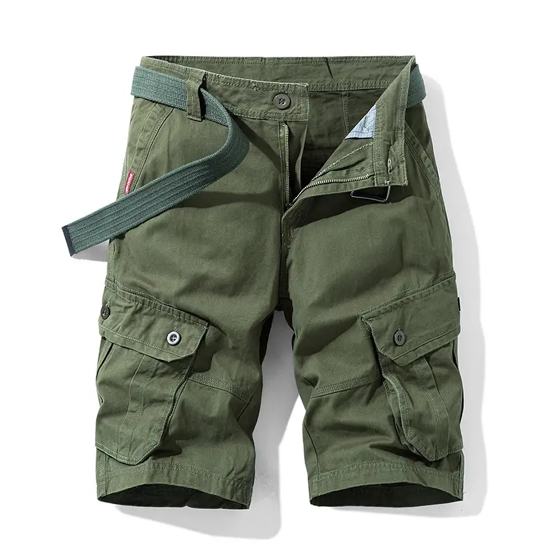 Men's Green Cargo Shorts Multi-Pocket Cross Border Tactical Pants - Image 5