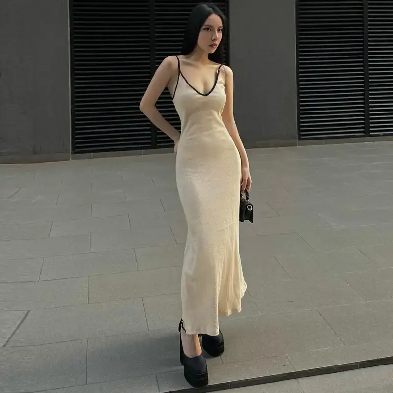 Women's V-Neck Long Strap Dress Summer 2023 - Image 3