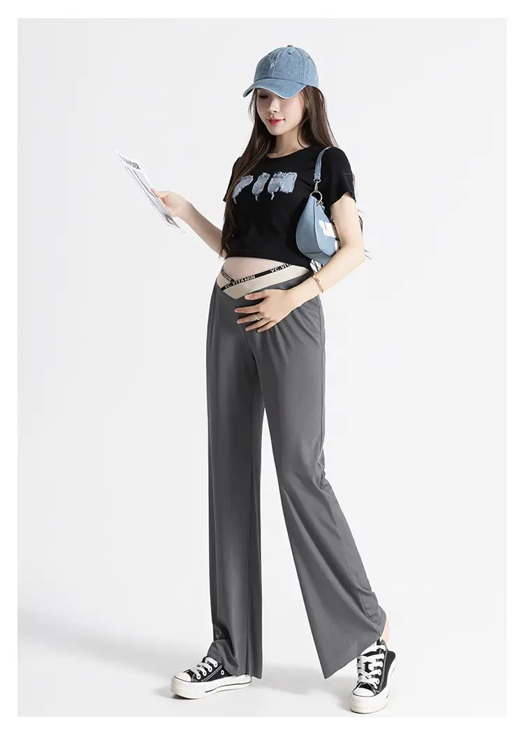 Pregnant Women's Wide Leg Pants Summer Slimming Casual Loose — feature 16