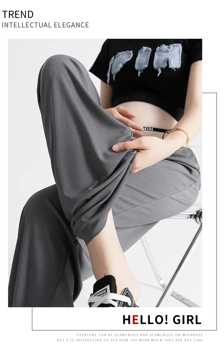Pregnant Women's Wide Leg Pants Summer Slimming Casual Loose — feature 19