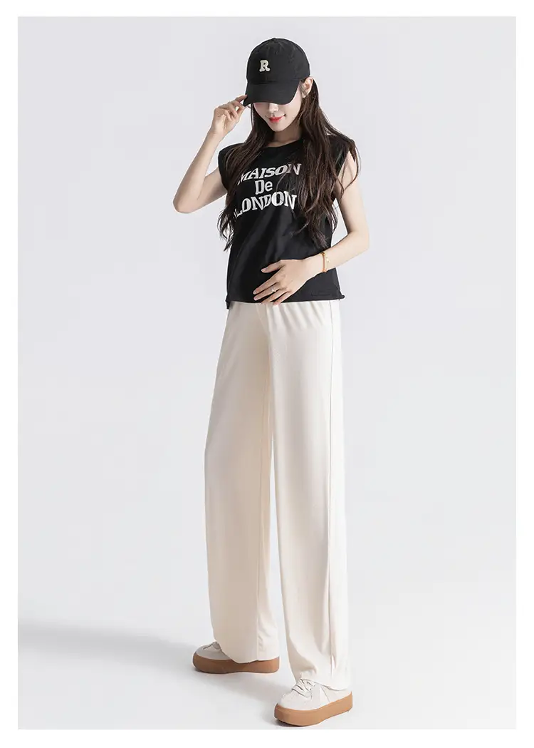 Pregnant Women's Wide Leg Pants Summer Slimming Casual Loose — feature 24