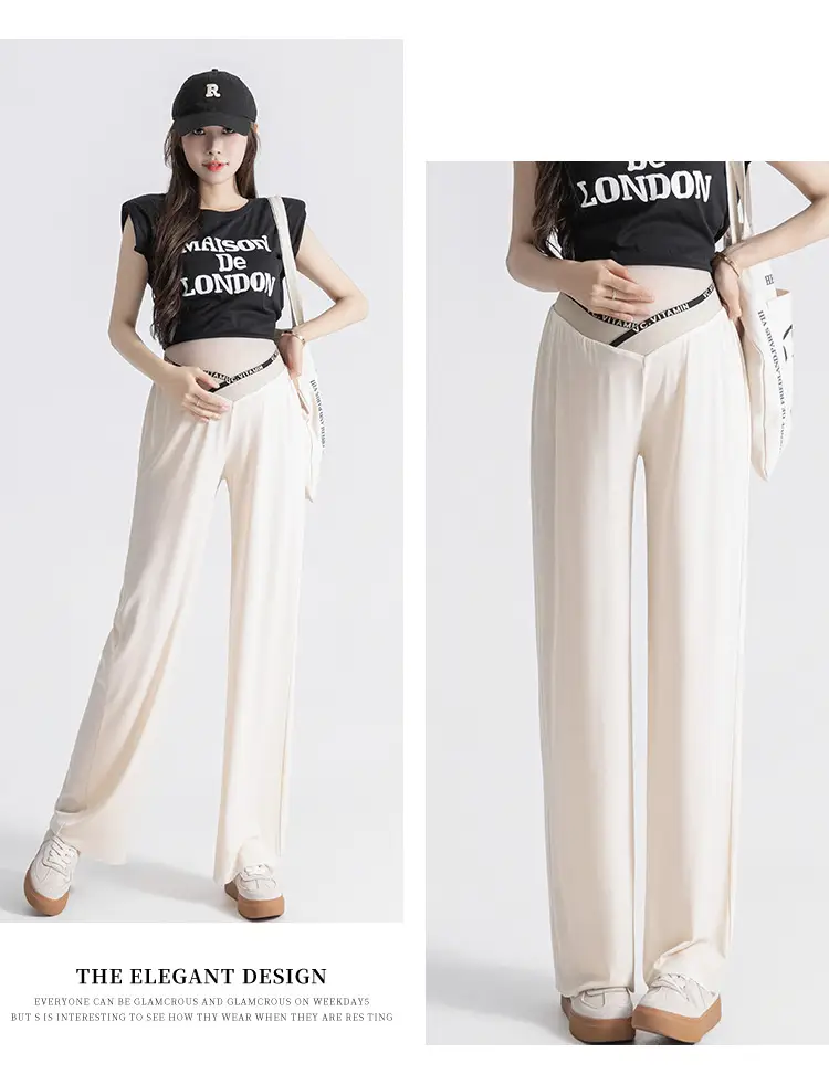 Pregnant Women's Wide Leg Pants Summer Slimming Casual Loose — feature 28