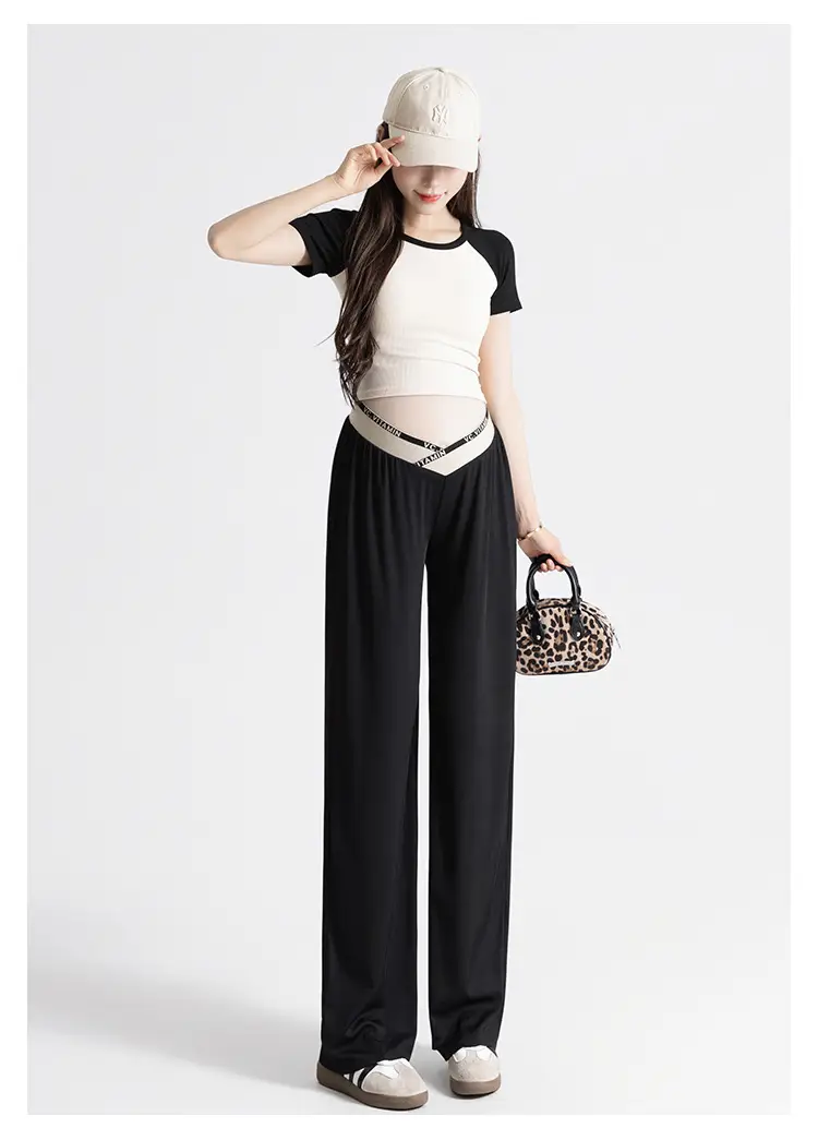 Pregnant Women's Wide Leg Pants Summer Slimming Casual Loose — feature 30