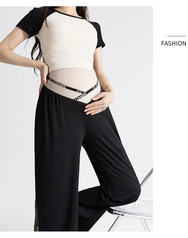 Pregnant Women's Wide Leg Pants Summer Slimming Casual Loose — feature 33