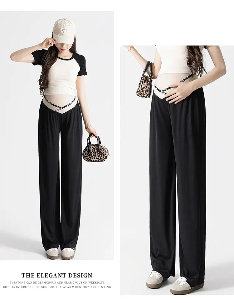 Pregnant Women's Wide Leg Pants Summer Slimming Casual Loose — feature 36