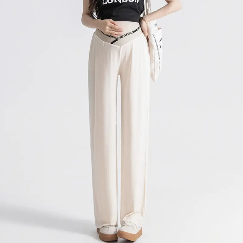 Pregnant Women's Wide Leg Pants Summer Slimming Casual Loose - Image 3