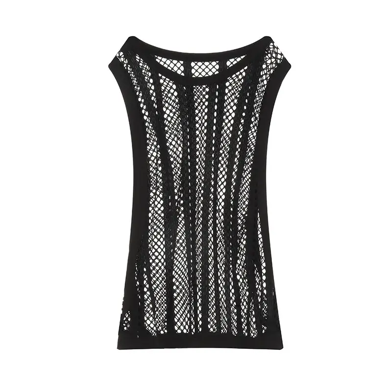 2025 Mesh Slit Vest for Men Youth Sexy Solid Color - Image 2