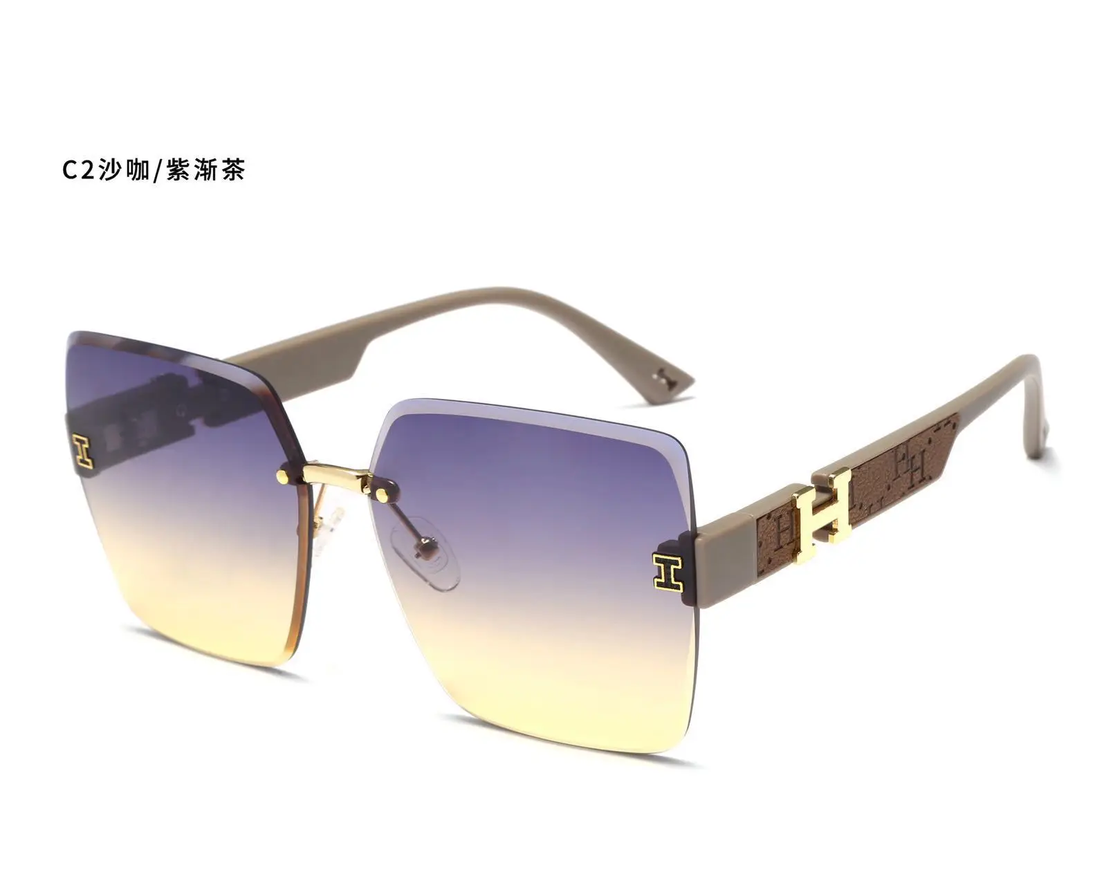 Men Women Frameless Sunglasses 2025 Trendy Black - Image 2