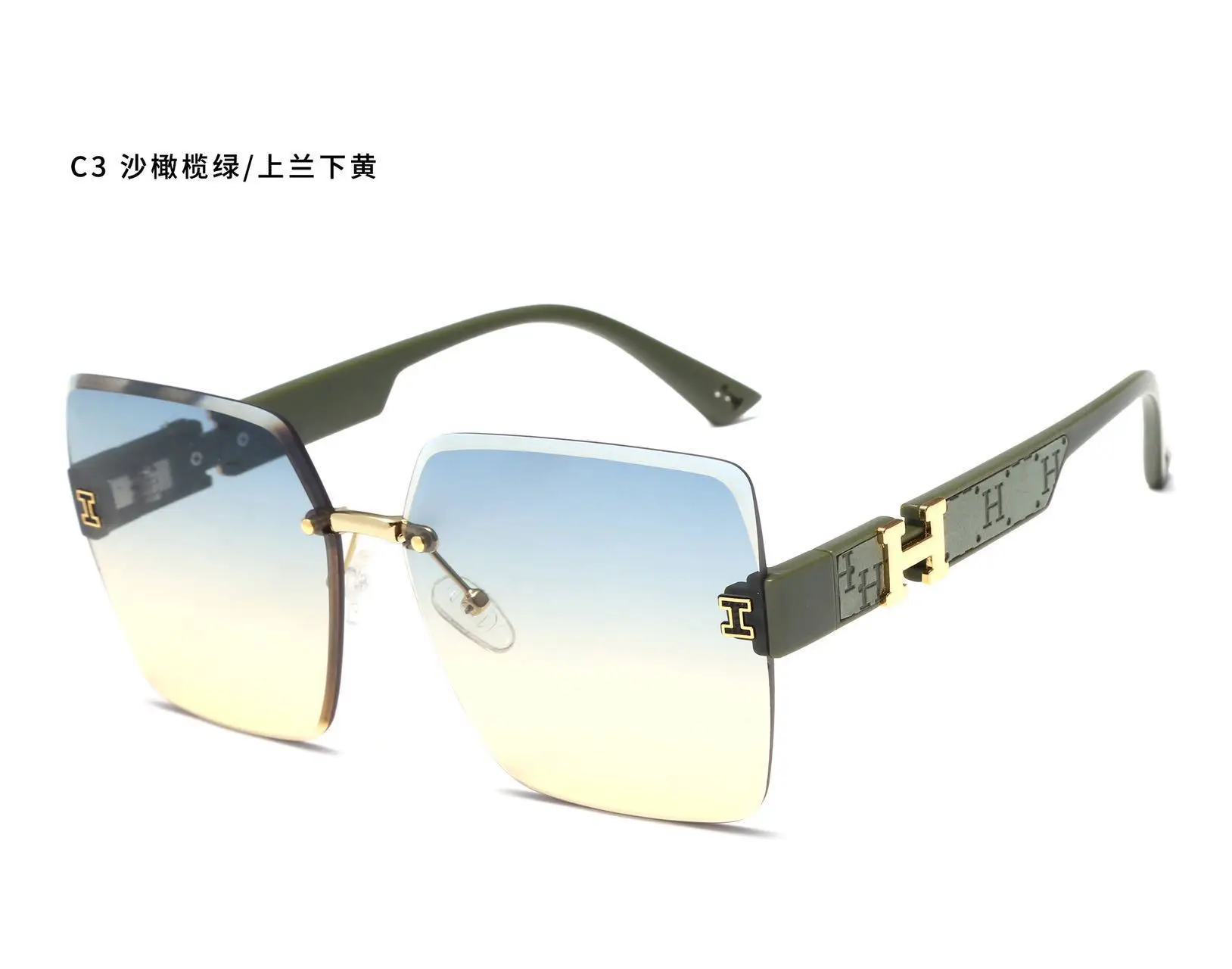 Men Women Frameless Sunglasses 2025 Trendy Black - Image 3