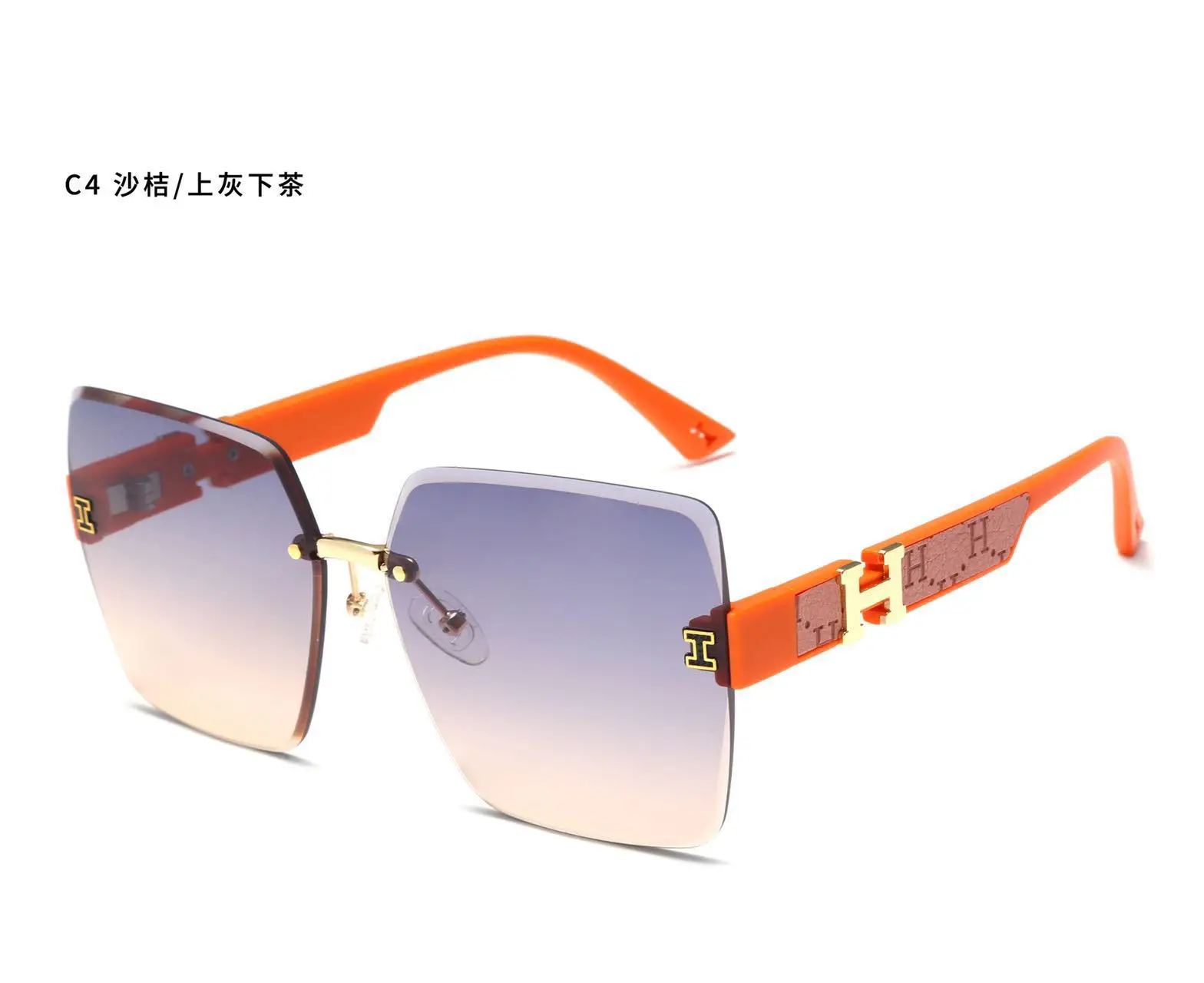 Men Women Frameless Sunglasses 2025 Trendy Black - Image 4