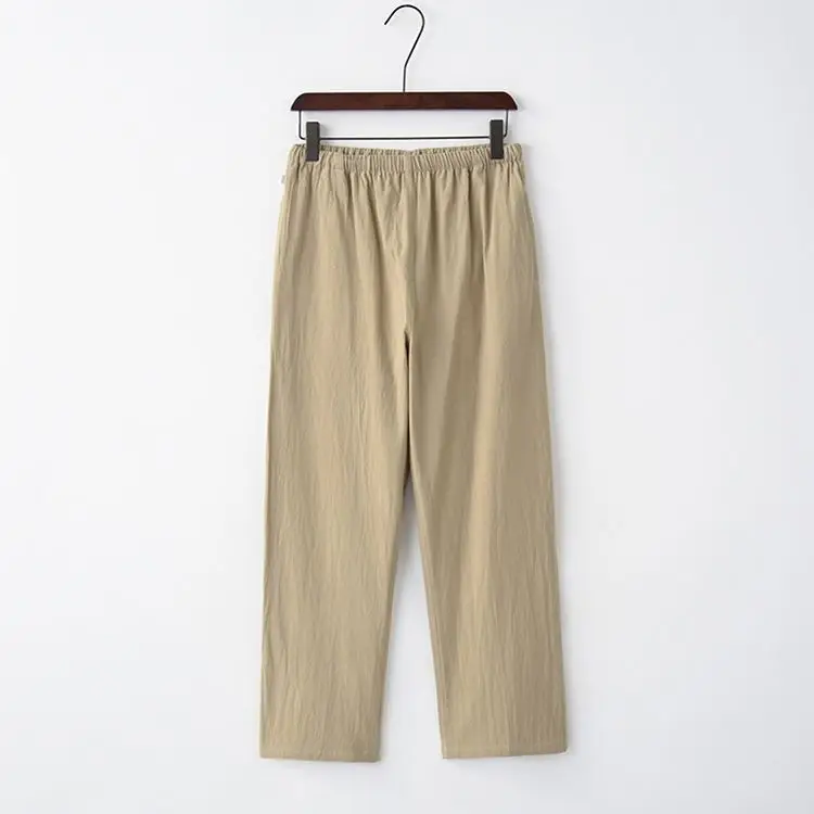 White Tang Suit for Men Loose Cotton Linen Long Sleeve Trousers — feature 30