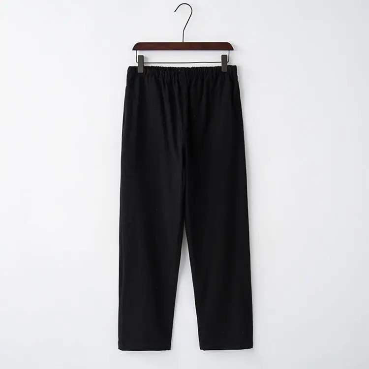 White Tang Suit for Men Loose Cotton Linen Long Sleeve Trousers — feature 38