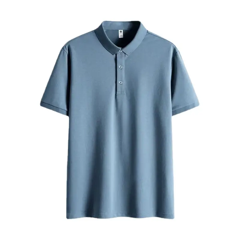 Men Grey Short Sleeve Polo T-Shirt Casual Summer - Image 19
