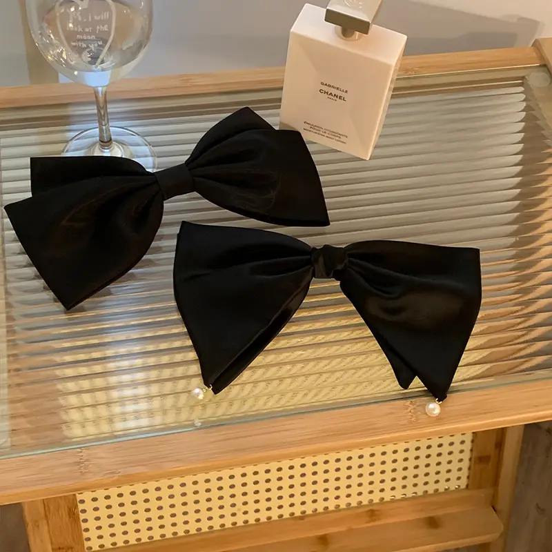 Black 3D Bow Hairpin for Women's Back of Head — feature 13
