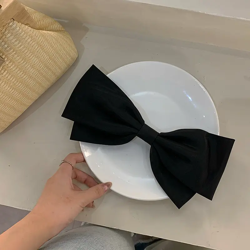 Black 3D Bow Hairpin for Women's Back of Head — feature 16