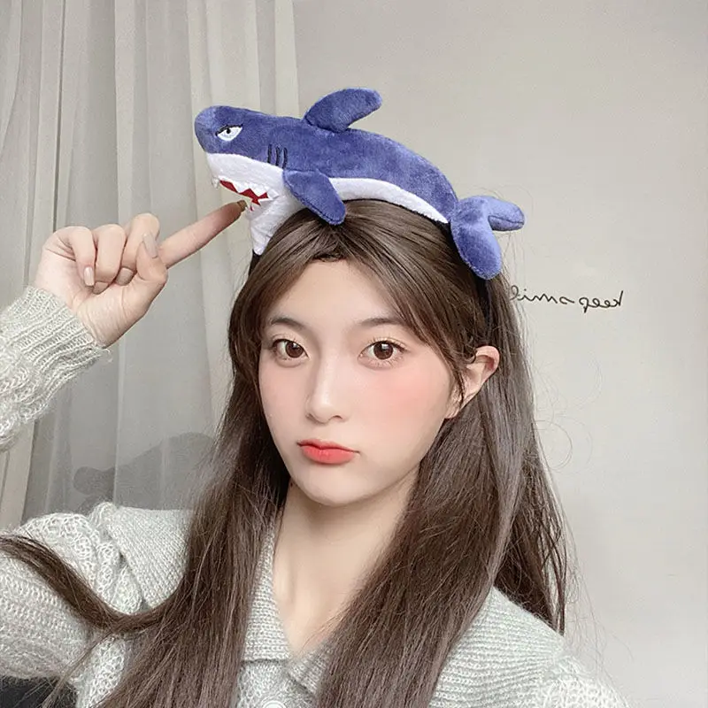 Cute Shark Hairband for Kids & Adults Plush Blue Black — feature 4