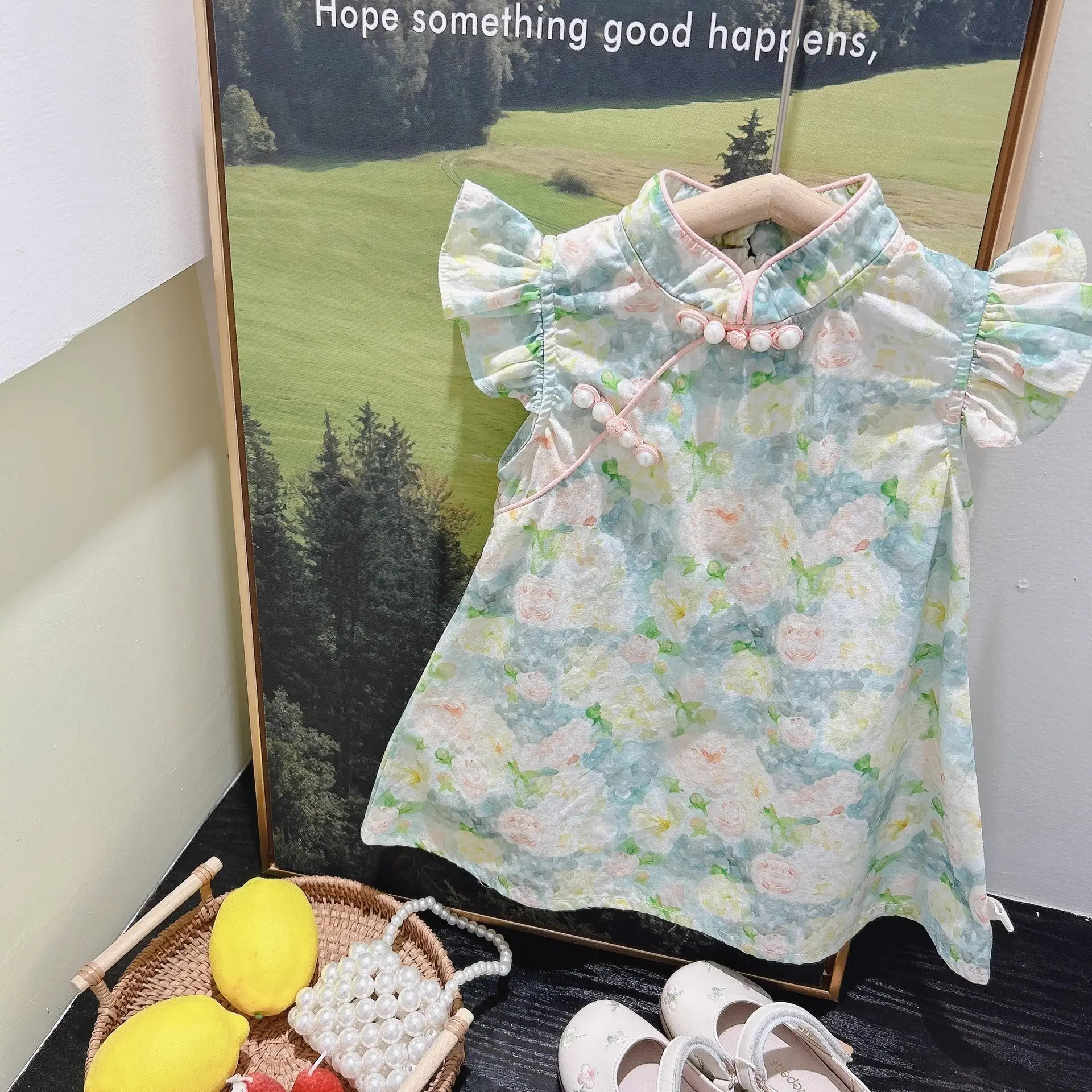 Girls Floral Cheongsam Dress Summer 2025 - Image 6