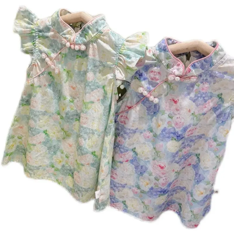 Girls Floral Cheongsam Dress Summer 2025 - Image 7