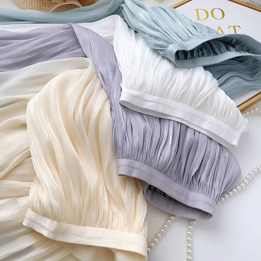 White A-Line Tulle Skirt Large Size Summer Wear — feature 14