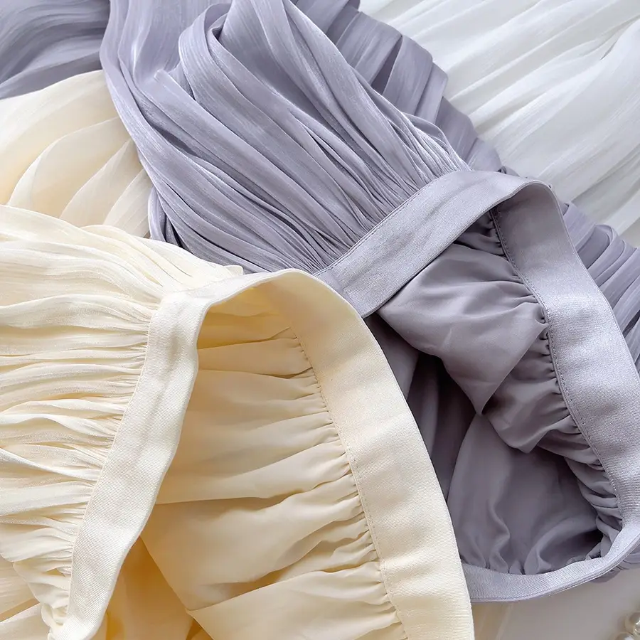 White A-Line Tulle Skirt Large Size Summer Wear — feature 15