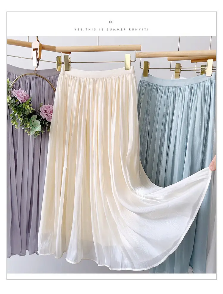 White A-Line Tulle Skirt Large Size Summer Wear — feature 2