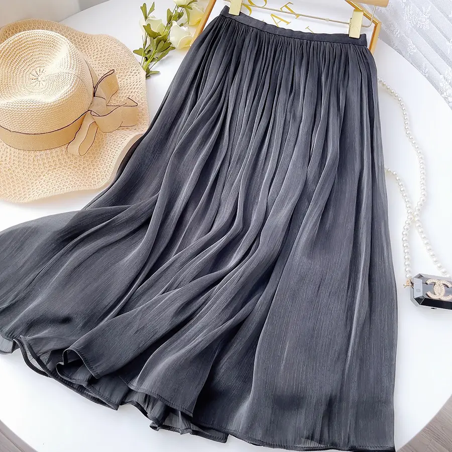White A-Line Tulle Skirt Large Size Summer Wear — feature 5