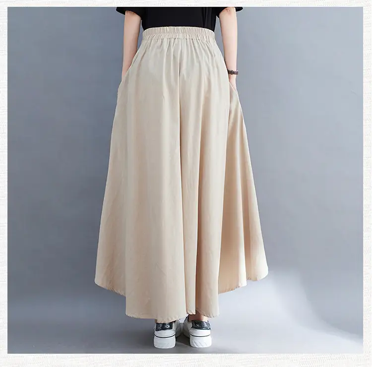 Women Wide Leg Culottes Black 2025 Summer — feature 15