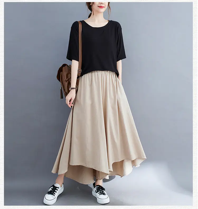 Women Wide Leg Culottes Black 2025 Summer — feature 16