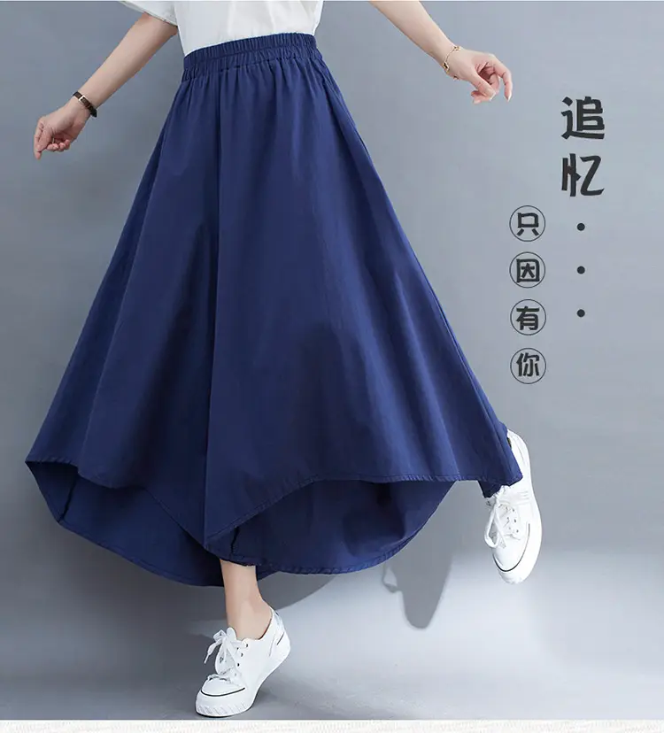 Women Wide Leg Culottes Black 2025 Summer — feature 2