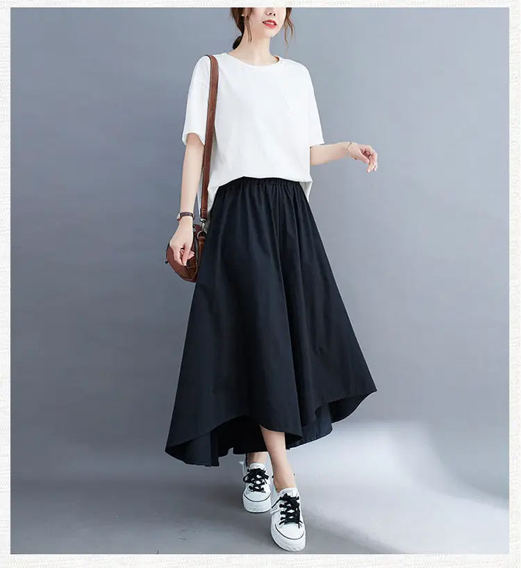 Women Wide Leg Culottes Black 2025 Summer — feature 22