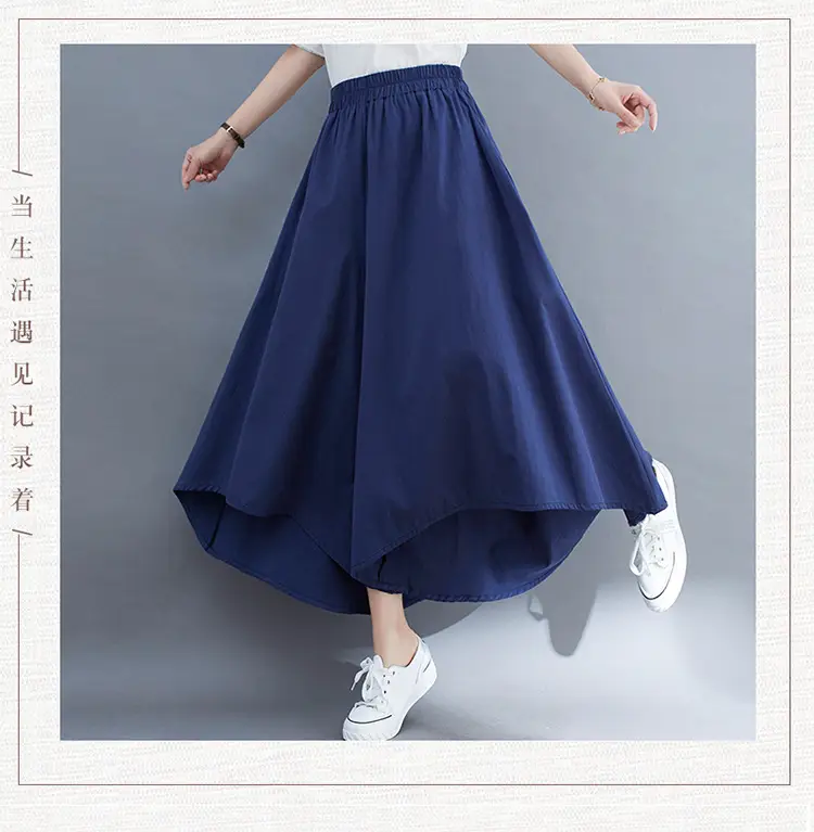 Women Wide Leg Culottes Black 2025 Summer — feature 30