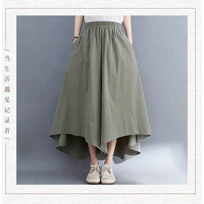 Women Wide Leg Culottes Black 2025 Summer