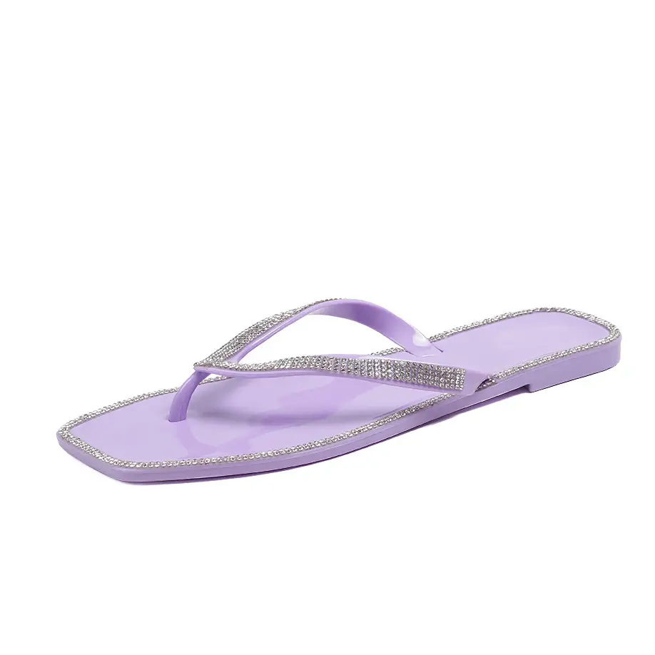 Purple Jelly Flip Flops for Women Summer Wear