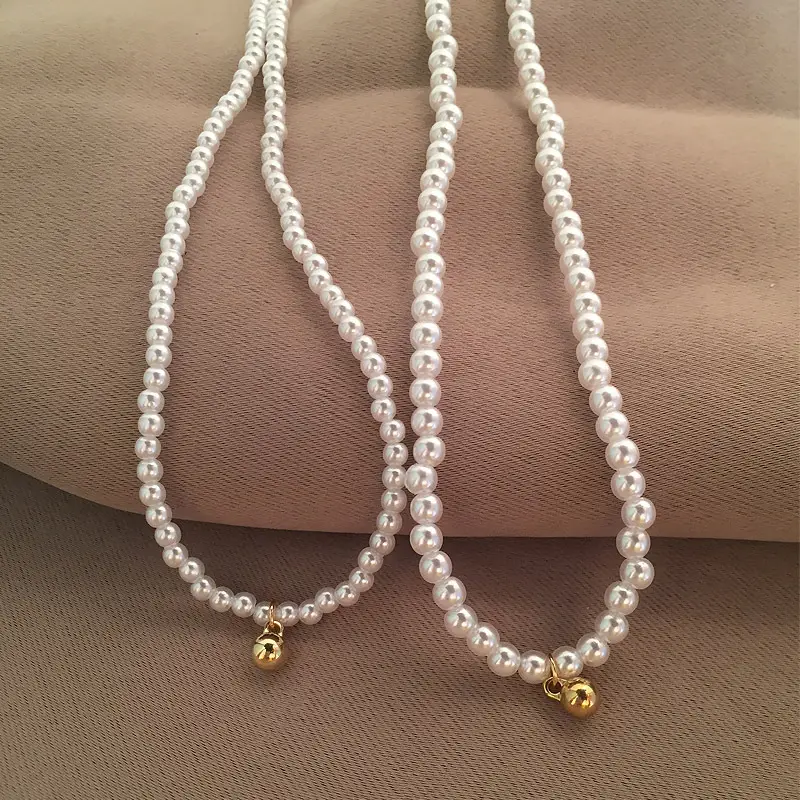 Gold Pearl Necklace for Women French Style - Image 3