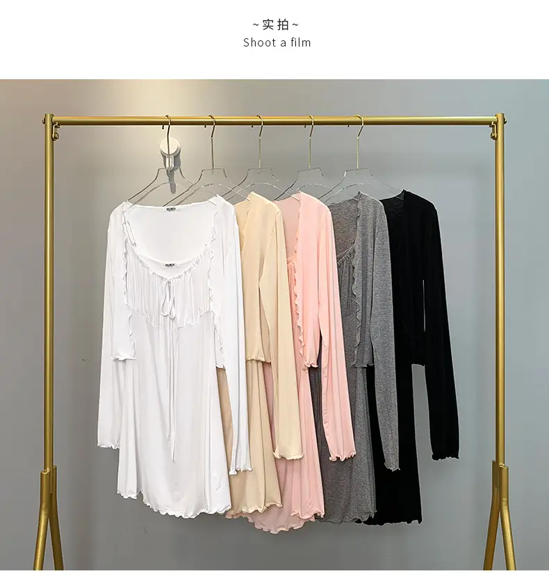 White Slim Fit Two-Piece Nightwear Set for Women — feature 14