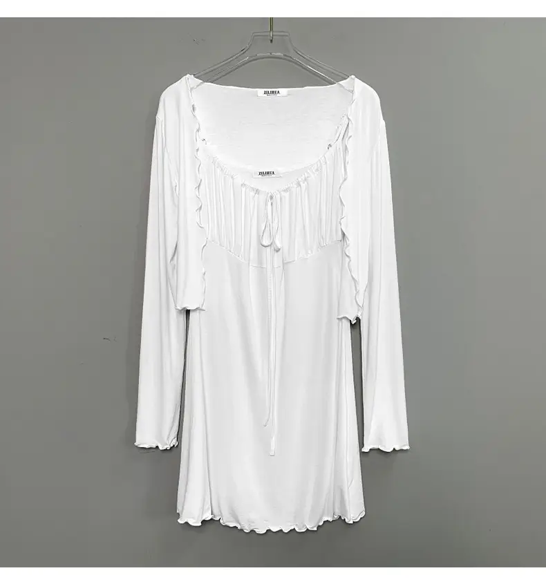 White Slim Fit Two-Piece Nightwear Set for Women — feature 15