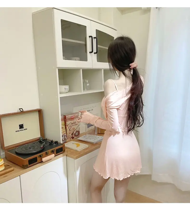 White Slim Fit Two-Piece Nightwear Set for Women — feature 8