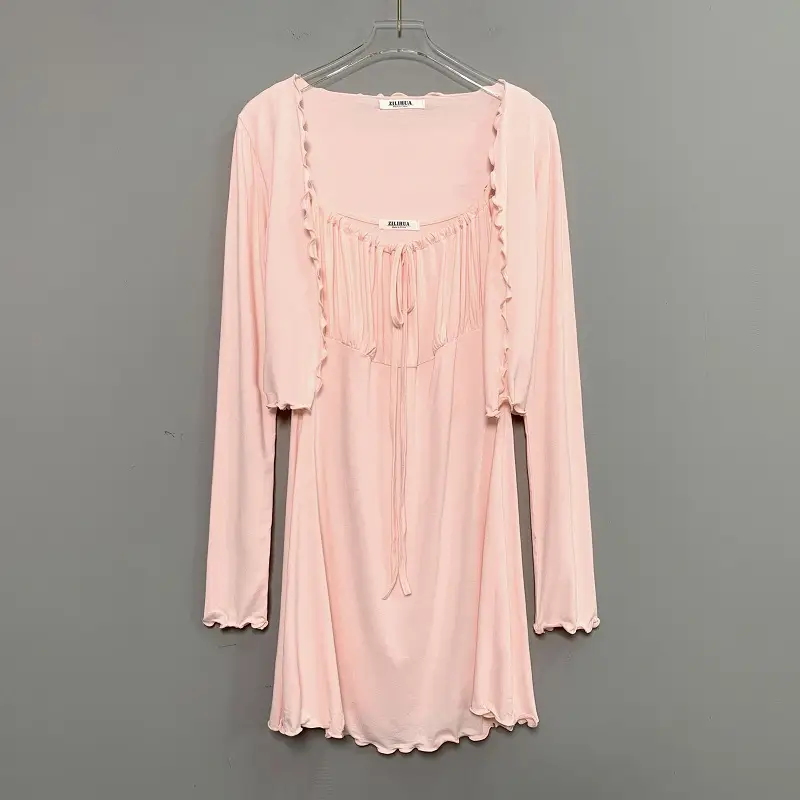 White Slim Fit Two-Piece Nightwear Set for Women - Image 5