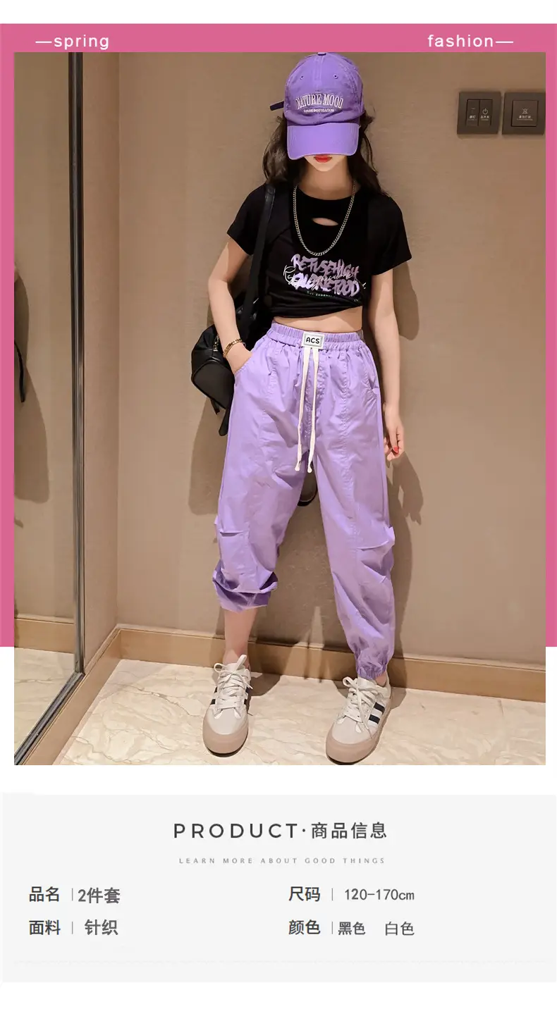 Girls Hip-Hop Dance Suit Pink Crop Top High Heel Hat — feature 1