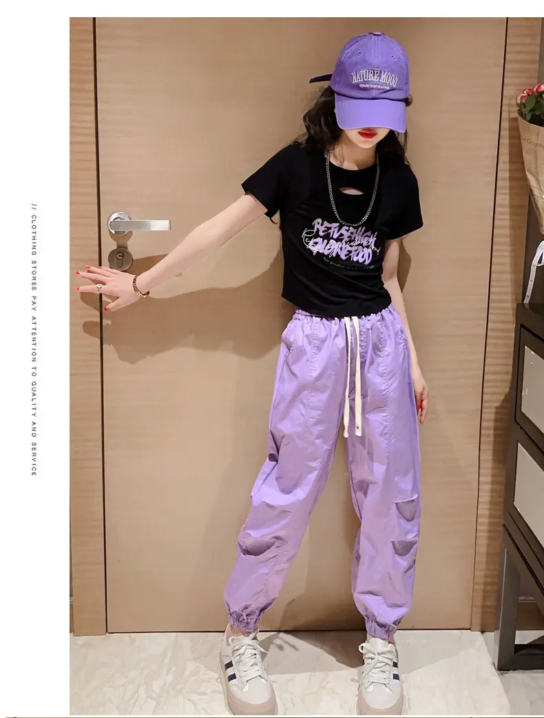 Girls Hip-Hop Dance Suit Pink Crop Top High Heel Hat — feature 7