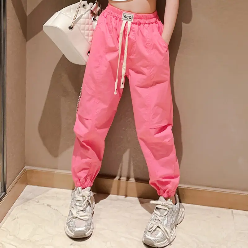 Girls Hip-Hop Dance Suit Pink Crop Top High Heel Hat - Image 2